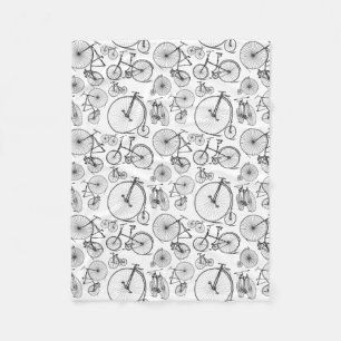 Oude Fashioned Bicycles CUSTOM ACHTERGROUND COLOR Fleece Deken