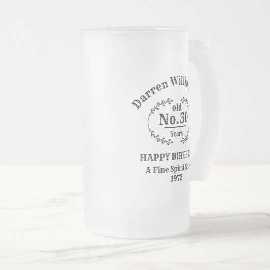 Oude Fashioned Birthday Matglas Bierpul (Voorkant rechts)