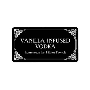 Oude Fashioned Border Vanilla Vodka Gift Label