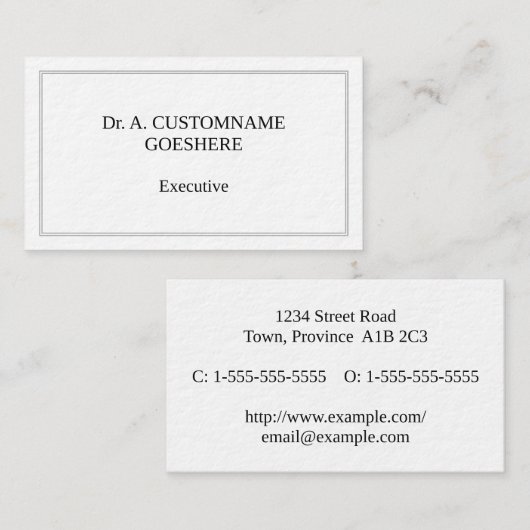 Oude Fashioned & Classic Executive Visitekaartje (Voorkant / Achterkant)