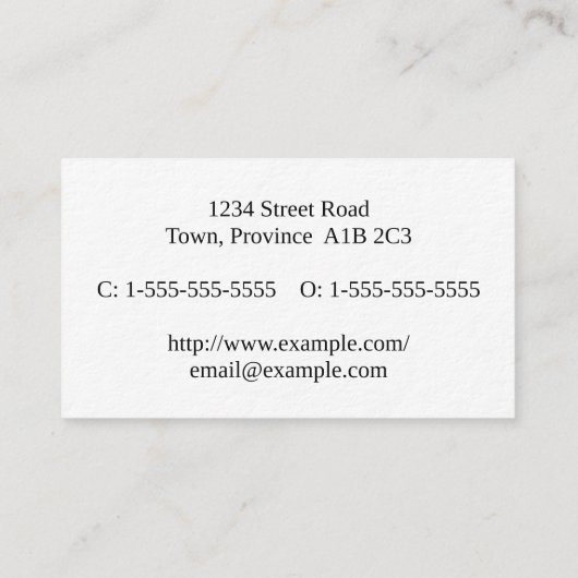 Oude Fashioned & Classic Executive Visitekaartje (Achterkant)