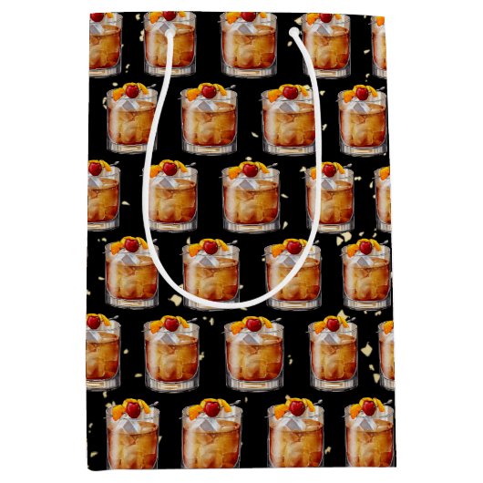 Oude fashioned Cocktail Medium Cadeauzakje (Voorkant)