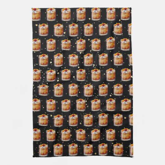 Oude fashioned Cocktail Theedoek (Verticaal)