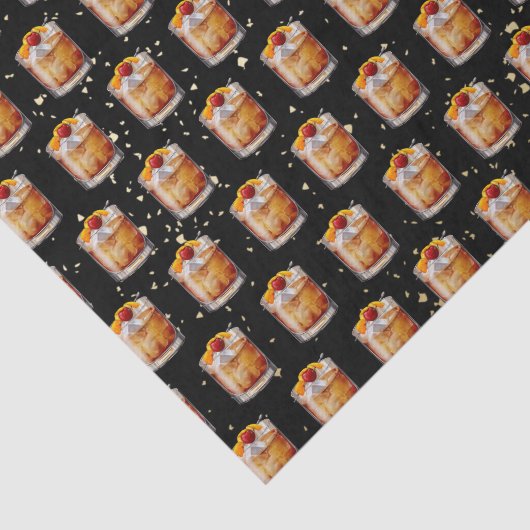 Oude fashioned Cocktail Tissuepapier (Detail)