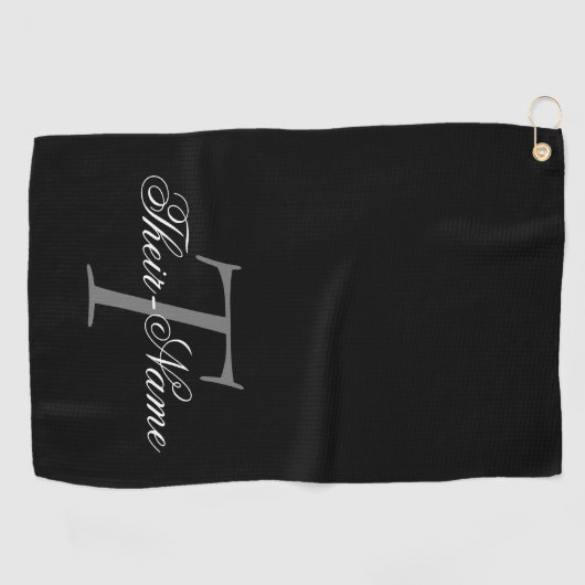 Oude Fashioned Editable Name & Initiaal Golf Towel Golfhanddoek (Horizontaal)