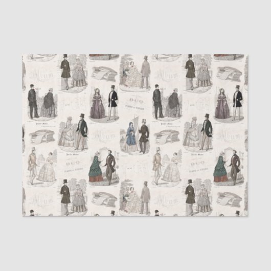 Oude Fashioned Elegance  Franse Mode Tissuepapier (Voorkant)