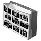 OUDE FASHIONED FOTOGRAFIE-CAMERA'S IN ZWARTE EN WI GROOT CADEAUZAKJE (Voorkant Gekanteld)