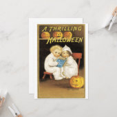 Oude Fashioned Halloween Ghost Story Kinder Kaart (Voorkant / Achterkant in situ)