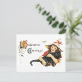 Oude Fashioned Halloween Greetings Briefkaart (Staand voorkant)