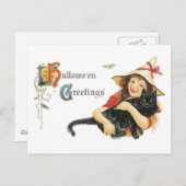 Oude Fashioned Halloween Greetings Briefkaart (Voorkant / Achterkant)