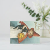 Oude Fashioned Halloween Jolly Little Witch Briefkaart (Staand voorkant)