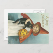Oude Fashioned Halloween Jolly Little Witch Briefkaart (Voorkant / Achterkant)