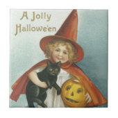 Oude Fashioned Halloween Jolly Little Witch Tegeltje (Voorkant)