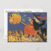 Oude Fashioned Halloween Witch Briefkaart (Voorkant / Achterkant)