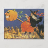 Oude Fashioned Halloween Witch Briefkaart (Voorkant)