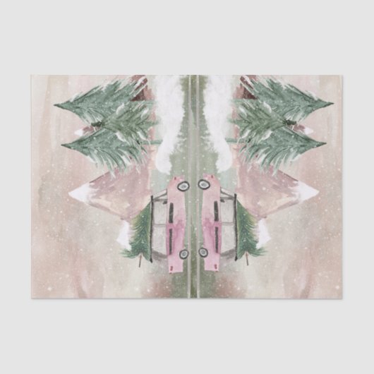 Oude Fashioned Holiday Waterverf in Plum en Green Tissuepapier (Voorkant)