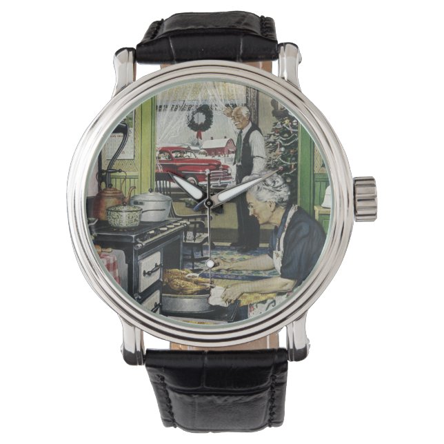 Oude Fashioned  Home Kitchen Kerstmis Horloge (Voorkant)