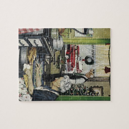 Oude Fashioned  Home Kitchen Kerstmis Legpuzzel (Horizontaal)
