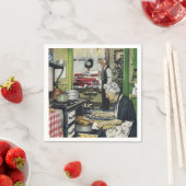 Oude Fashioned Home Kitchen Kerstmis Servetten (Insitu)