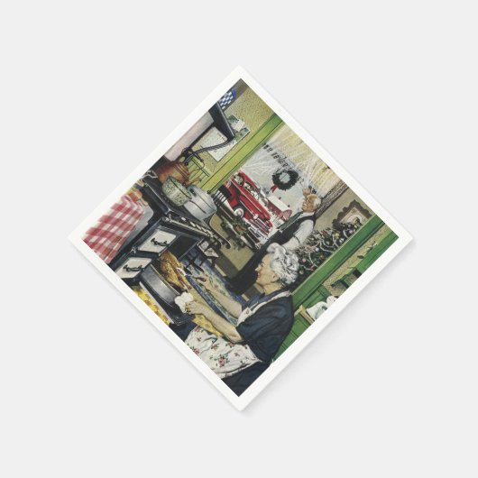 Oude Fashioned  Home Kitchen Kerstmis Servetten (Hoek)