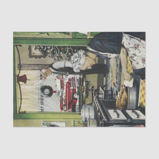 Oude Fashioned Home Kitchen Kerstmis Tissuepapier (Voorkant)