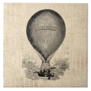 Oude Fashioned Hot Air ballon Tegeltje