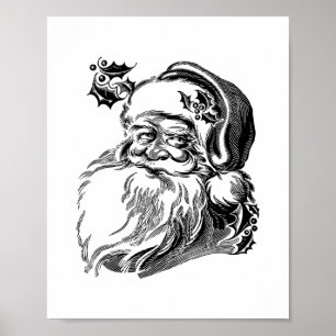 Oude Fashioned  kerstman Poster