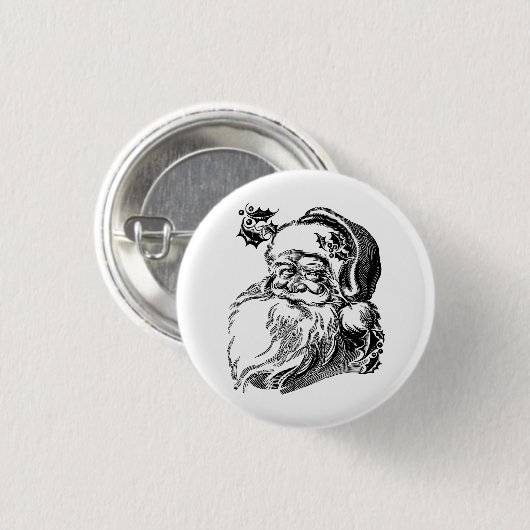 Oude Fashioned  kerstman Ronde Button 3,2 Cm (Voorkant /achterkant)