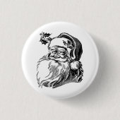 Oude Fashioned  kerstman Ronde Button 3,2 Cm (Voorkant)