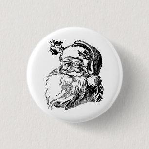 Oude Fashioned  kerstman Ronde Button 3,2 Cm