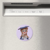 Oude Fashioned Lady Head Vase Pet Hand Eyelashes Magneet (Insitu (Vaatwasser))