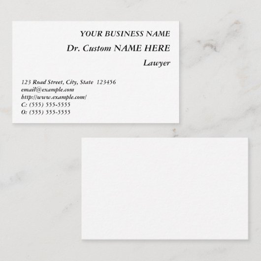 Oude Fashioned, Law Professional Visitekaartje (Voorkant / Achterkant)
