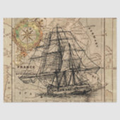 Oude Fashioned Map en Epic Sailboat Tissuepapier (Voorkant)