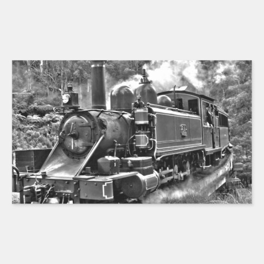Oude fashioned Narrow Gage Steam Train Rechthoekige Sticker (Voorkant)