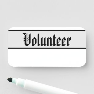 Oude 'Fashioned', nostalgische 'Volunteer'-naamtag Naamplaatje