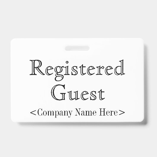 Oude Fashioned "Registered Guest"-badge Badge (Voorkant)