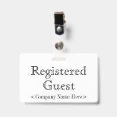 Oude Fashioned "Registered Guest"-badge Badge (Voorkant met clip)