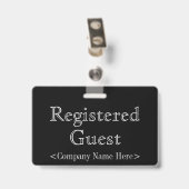 Oude Fashioned "Registered Guest"-badge Badge (Achterkant met clip)