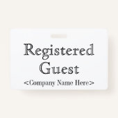 Oude Fashioned "Registered Guest"-badge Badge (Voorkant)