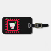 Oude Fashioned Retro Drink Red Cherries op Black Bagagelabel (Voorkant horizontaal)
