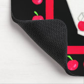 Oude Fashioned Retro Drink Red Cherries op Black Muismat (Hoek)