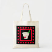 Oude Fashioned Retro Drink Red Cherries op Black Tote Bag (Voorkant)