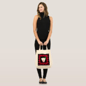 Oude Fashioned Retro Drink Red Cherries op Black Tote Bag (Voorkant (model))