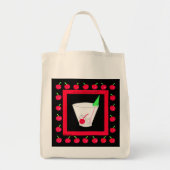 Oude Fashioned Retro Drink Red Cherries op Black Tote Bag (Voorkant)