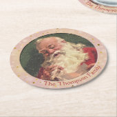 Oude Fashioned Santa Claus - Gepersonaliseerd Ronde Kartonnen Onderzetter (Gebogen)