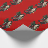Oude Fashioned Santa Claus Kies Kleur Cadeaupapier (Hoek)