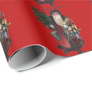 Oude Fashioned Santa Claus Kies Kleur Cadeaupapier