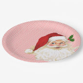 Oude Fashioned Santa Claus Red & White Stripe Papieren Bordje (Gekanteld)