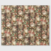 Oude Fashioned Santa's met Wreaten Cadeaupapier (Vlak)