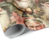 Oude Fashioned Santa's met Wreaten Cadeaupapier (Rol Hoek)